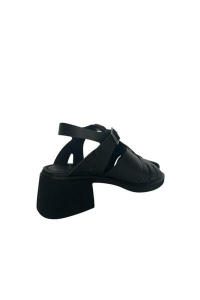 KEMAL TANCA 862 M-667 Women's Khaki Leather Heel Sandals