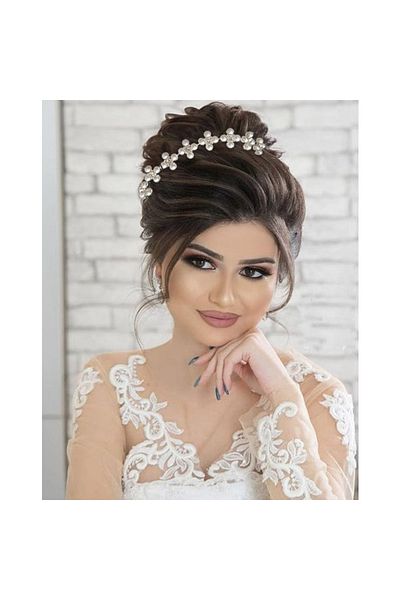 OEM Malleable bridal tiara with pearls and crystals