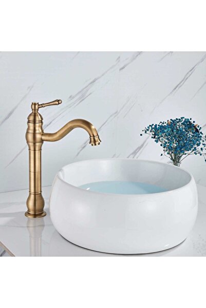 CasaVie Baterie lavoar retro, montare pe blat, pipa flexibila 360 de grade, a...