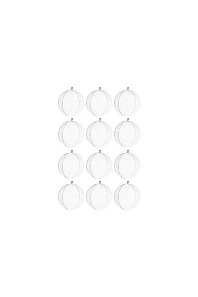 Ruhhy Set de 12 globuri acrilice, diametru 8 cm, transparente