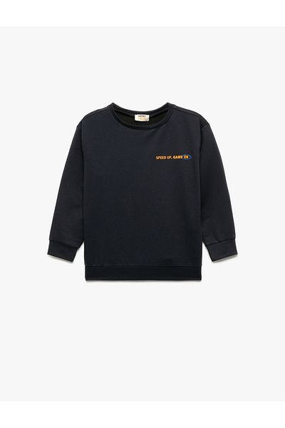 Koton Long Sleeve Crew Neck Printed Sweatshirt