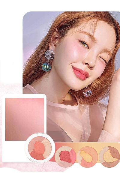 Colorina 4 Pcs Multi-Colored Blush Powder Set, Long Lasting Contour and Highlighter Palette for Cheek & Eye