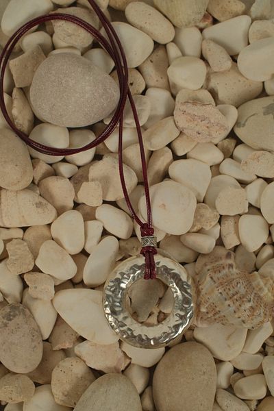 BE BLUE Bordo String Necklace with Silver Details