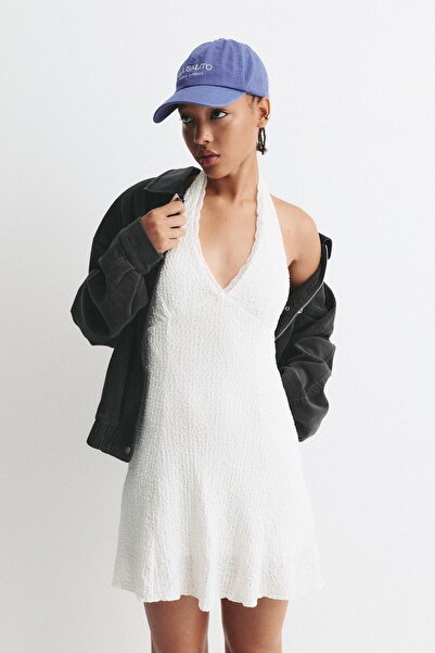 Pull & Bear Halter yaka dokulu kısa elbise