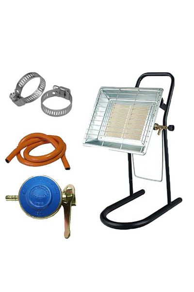 OEM Soba Nurgaz 3500W cu Furtun 2m, Coliere și Ceas pentru Butelie - Camping