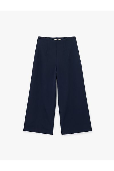 Koton Regular Waist Ankle Length Culotte Fit Wide Leg Fabric Pants