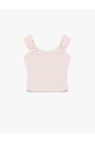 Koton Slim Fit Square Neck Bow Sleeveless Blouse
