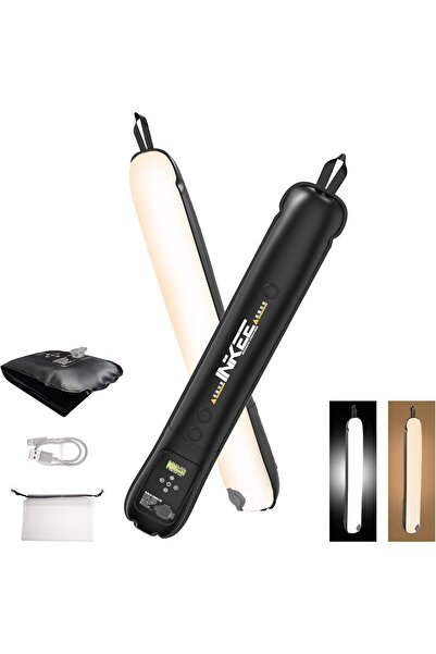 INKEE مصباح فيديو LED ثنائي اللون محمول باليد GC12، يعمل بالبطارية، قابل للنف...