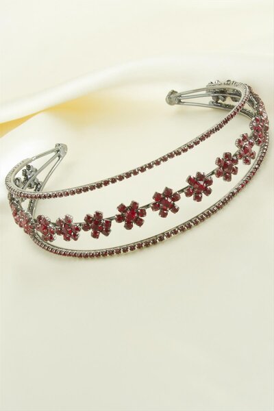 FREEDOM STOREE Coroana de mireasa din piatra de lux cu flori