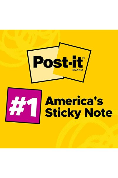 Post-it ملاحظات نيون كولورز ٦٥٥ - عبوة من ٥ قطع، ٣ × ٥ بوصات (٧٦ × ١٢٧ مم)، ٥ أوراق/عبوة | ألوان متنوعة | ملاحظات لاصقة