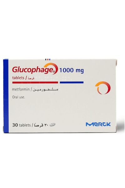 MERCK Glucophage 1000 mg, Oral Antihyperglycemic - 30 Tablets