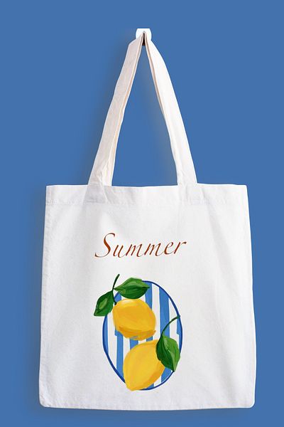 designedfy Summer Lemon Printed Cloth Bag, Tote Bag