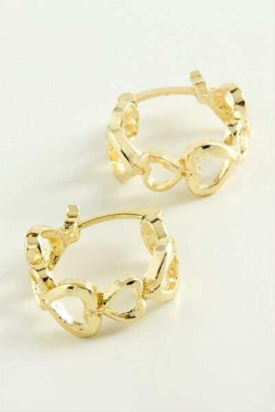 ZERO LAND Hn-Shop Heart Lock Ring Earrings-Yellow
