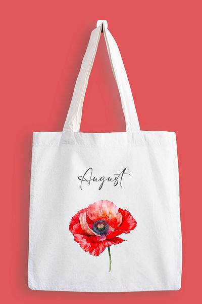 designedfy August Flower Printed Cloth Bag, Tote Bag