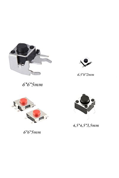 Koodmax 233 Parça Tact Switch, Push Buton Seti – SMD ve THT Mikro Buton Anahtar Çeşitleri