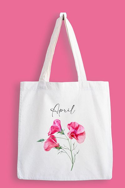 designedfy April Flower Printed Cloth Bag, Tote Bag