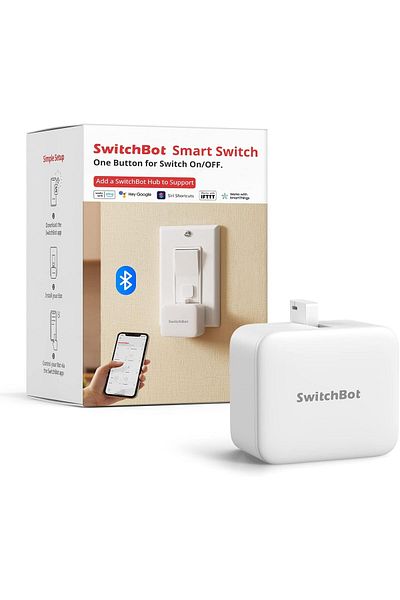 SwitchBot Bot S1 White, Rocker Switch and button on/off by Voice or App - Smart Button on off Device