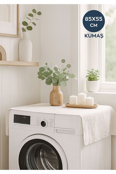 HOMİNG Κάλυμμα Πλυντηρίου και Στεγνωτηρίου Εκρού Χρώμα 86x56 cm