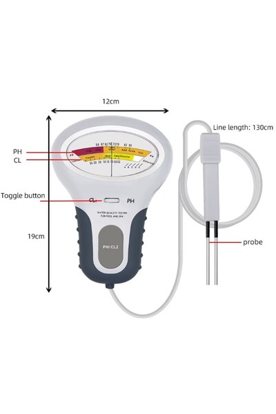 Klor Ölçüm Cihazı Su Kalitesi pH ve Klor Test Cihazı CL2 pH Klor Ölçer Yüzme Havuzu SPA Akvaryum