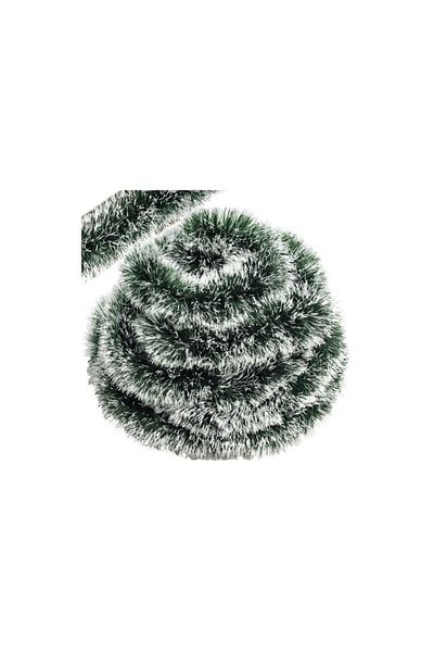 Ruhhy Christmas decorative tinsel, length 6 meters, snowy look tips, thickness 15 cm