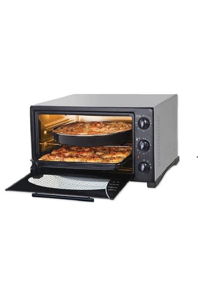 KUMTEL Cuptor electric 1500 W, capacitate 38L, termostat, temporizator, tăvi + grătar, gri