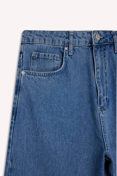 DeFacto Pantaloni de spălat din denim cu picioare late, cu picioare late, F8397AX25AU