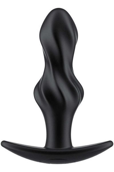 WildFashion Jucărie intimă tip dop, cu 2 bile interne și moduri multiple de vibrație, Negru – TOY419-1