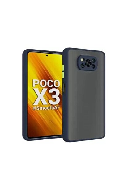 Generic Matte Back Smoke Smooth Rubberized Cover Case For Poco X3 Blue