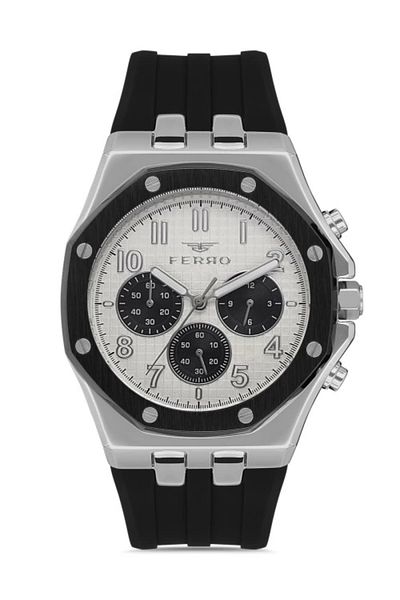 FERRO Black Silicone Cord Men's Wrist Watch Fm11307D-J