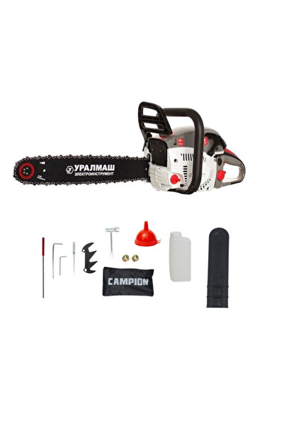 Campion Drujbă pe benzină CAMPION Uralmash 6 CP, 52cc, alb, 2 lame și 2 lanțu...