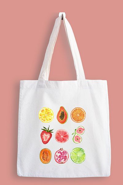 designedfy Summer Fruits Printed Cloth Bag, Tote Bag