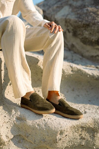 by selvi Lukka Shoes Ανδρικές εσπαντρίλιες χειροποίητες από γνήσιο δέρμα Robert Khaki