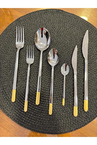 Dame Marie ALLEGRA TOUCH MAT YARIM DEKORLU 6 KİŞİLİK 42 PARÇA ÇATAL KAŞIK BIÇ...