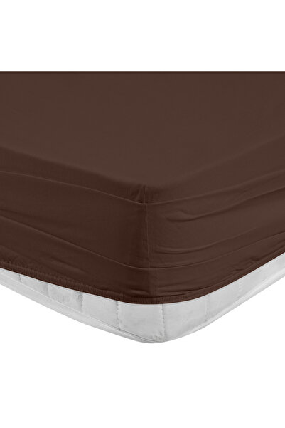 Altınbaşak Freesia Double Ranforce Fitted Sheet 160X200+35 cm Brown