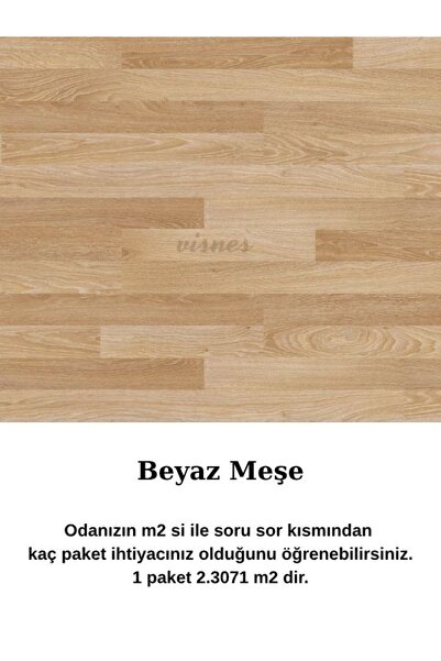 VISNES TerraClick Beyaz Meşe Laminant Parke 8mm 10lu paket 2,3071 m2