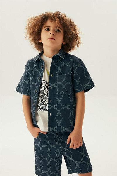 Nebbati Boy Navy Blue Shirt
