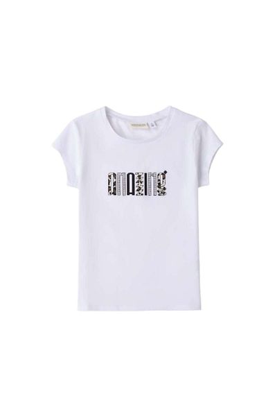 Sarabanda , T-shirt with animal print for girls, White, 164 cm