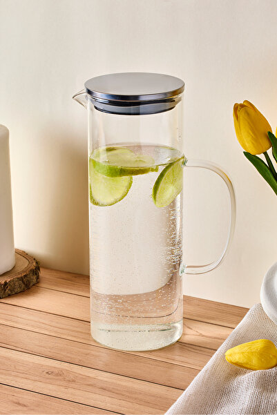 Karçiçeği Home İzmir 1200 ml Borosilikat Cam Buzdolabı Sürahisi