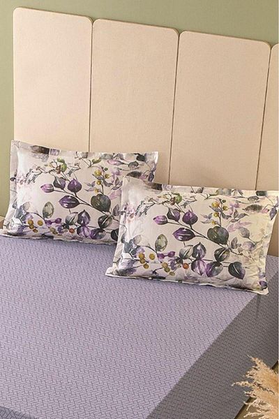 Karna Home مجموعة أغطية وسائد LaVella مكونة من قطعتين - باب زهري يفتح أثناء النوم 50X70/