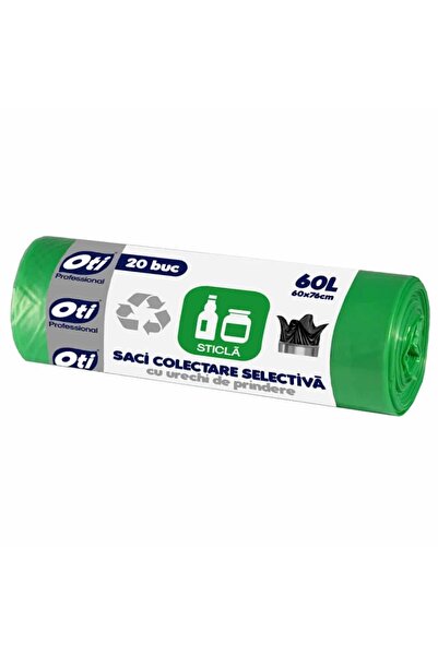 Oti Σακούλες οικιακής χρήσης για επιλεκτική συλλογή, γυαλί, 60 λίτρα, 20 τεμά...