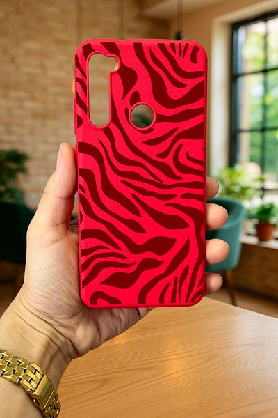 Vip Case حافظة مطاطية لهاتف Xiaomi Redmi Note 8 من السيليكون الممتص للصدمات باللون الأحمر زيبرا 277