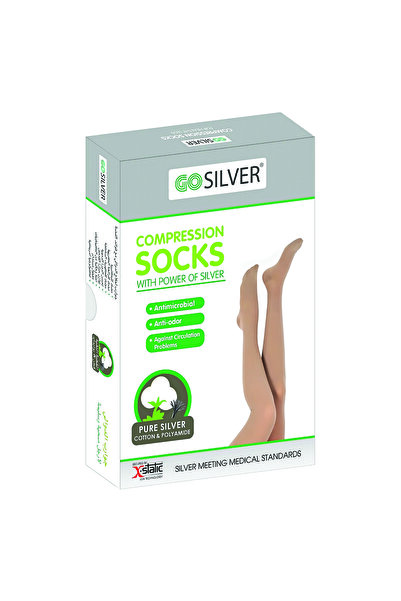 Gosilver Go Silver Over Knee High, Compression Socks (18-21 mmHG) Closed Toe ...
