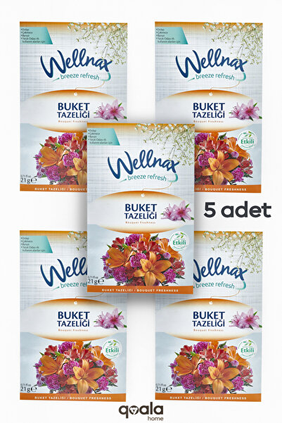 Wellnax ( 5 ADET ) BUKET TAZELİĞİ | Dolap Ve Çekmece Kokusu | Rutubet Önleyici Kese, Askılı Dolap Kokusu