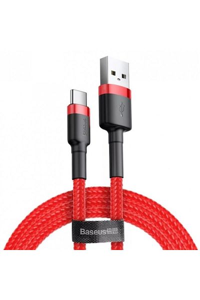 Baseus Cafule Cable, USB to USB-C, Quick Charge, 3A, 1m, Red