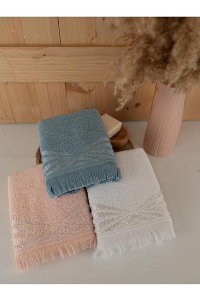 Baveno Set de prosoape din bumbac 3 piese 50x80 cm colorat boem detaliat