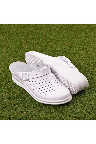 Tellus Medical leather clogs “Tellus” 50-08/02, White - 37
