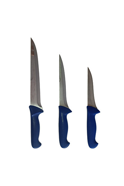 Rovitech Set de 3 cuțite profesionale de măcelar, 1 cuțit de tranșat de 25 cm, 1 cuțit de tranșat de 20 cm