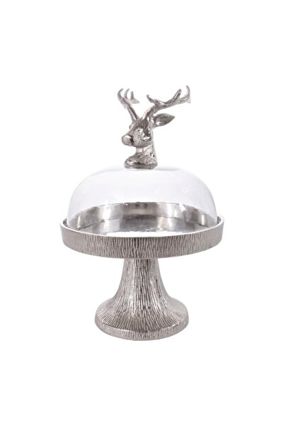 Hoff Interieur HIRSCH Cake Stand with Dome, 21cm Diameter