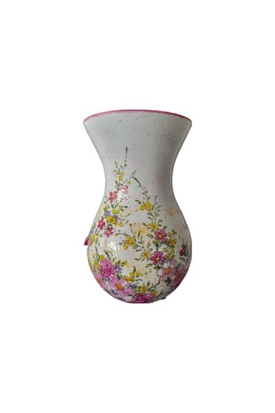 OEM Decorative ceramic vase, hand-painted, floral model, 18cmx12cm