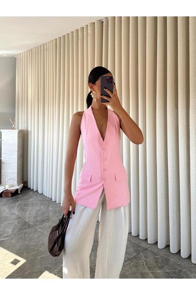 mydukkan.co Back Low-Cut Linen Vest